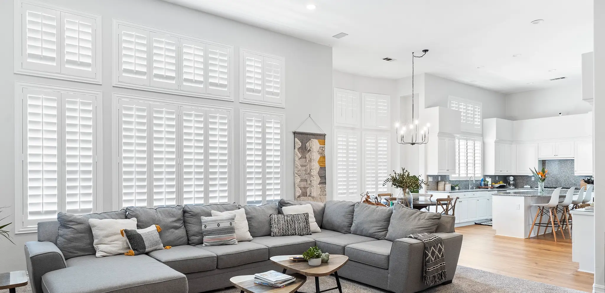 Shutters in a Southern California living room
