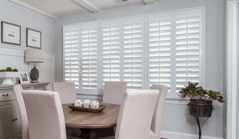 shutters in Southern California living room