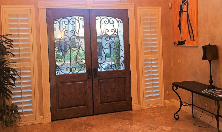 Front Door Sidelight Shutters Sunburst Shutters Southern Ca
