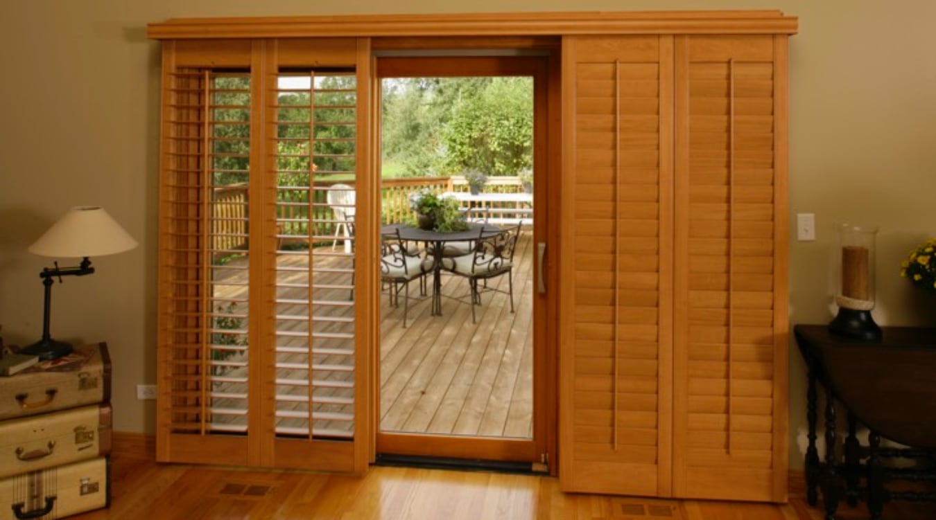Sliding Glass Door Shutters In Southern, Bypass Plantation Shutters For Sliding Glass Doors Cost