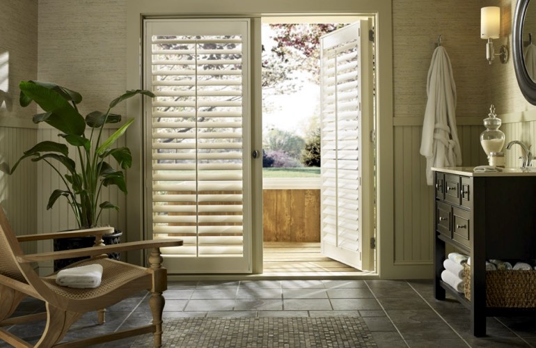 French Door Shutters In Southern California Sunburst Shutters